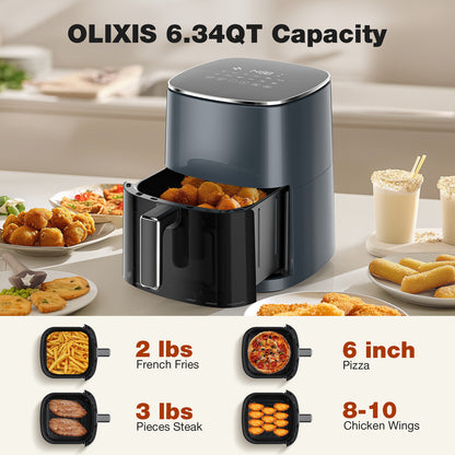 Air Fryer 6 Quart Capacity With Window Square Air Fryer 12-in-1 Air Fry, Roast, Reheat, Dehydrate, Bake, Steam With 400F