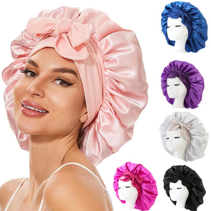 New Silk Bonnet for Sleeping Women Satin Bonnet Hair Bonnet Night Sleep Cap Scarf Wrap for Curly Hair with Tie Band for Curly Hair