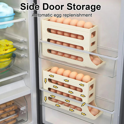 Refrigerator 4-Layer Automatic Egg Roller Sliding Egg Tray