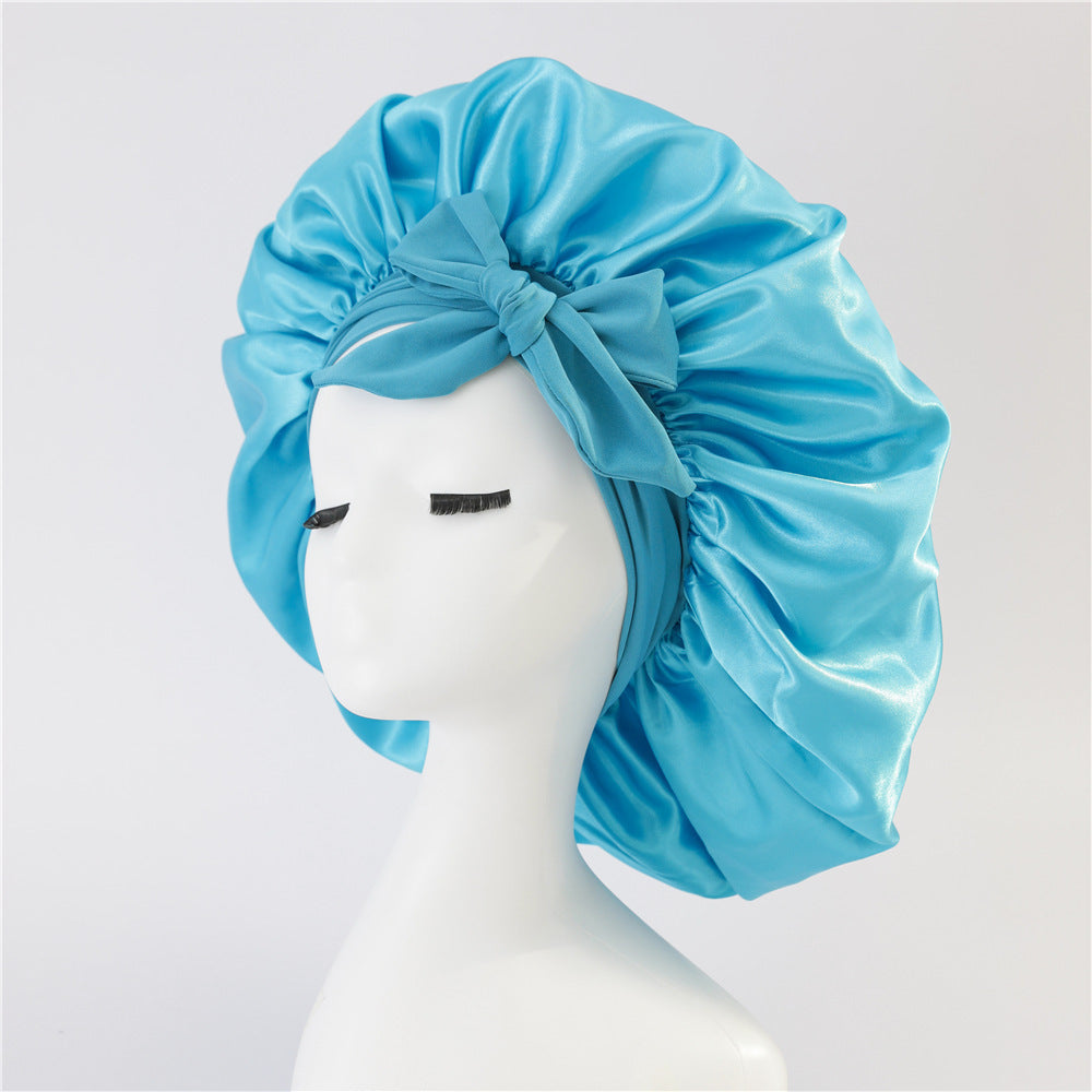 New Silk Bonnet for Sleeping Women Satin Bonnet Hair Bonnet Night Sleep Cap Scarf Wrap for Curly Hair with Tie Band for Curly Hair