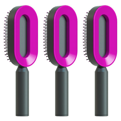 Self-Cleaning Hairbrush For Women One-key Cleaning Hair Loss Airbag Massage Scalp Comb Anti-Static Hairbrush