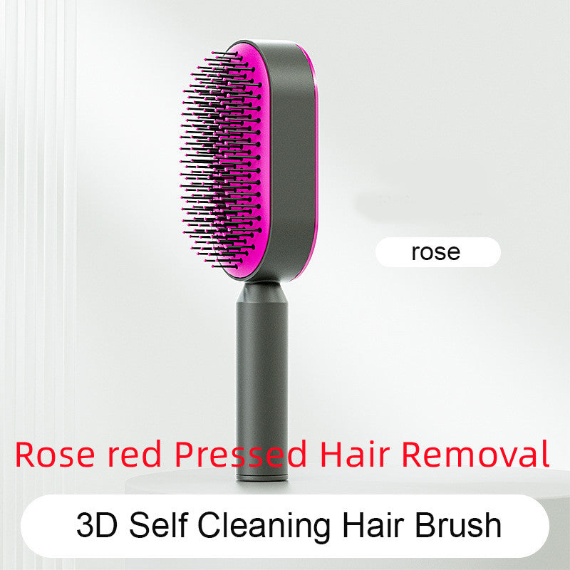 Self-Cleaning Hairbrush For Women One-key Cleaning Hair Loss Airbag Massage Scalp Comb Anti-Static Hairbrush