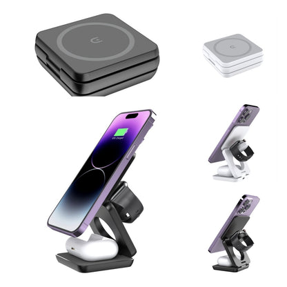 3-in-1 Folding Wireless Charger with Magnetic Suction