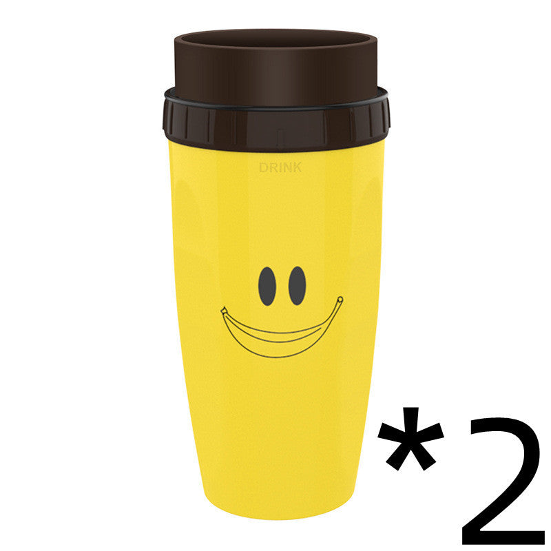 No Cover Twist Cup Travel Portable Cup Double Insulation Tumbler Straw Sippy Water Bottles Portable for Children Adults