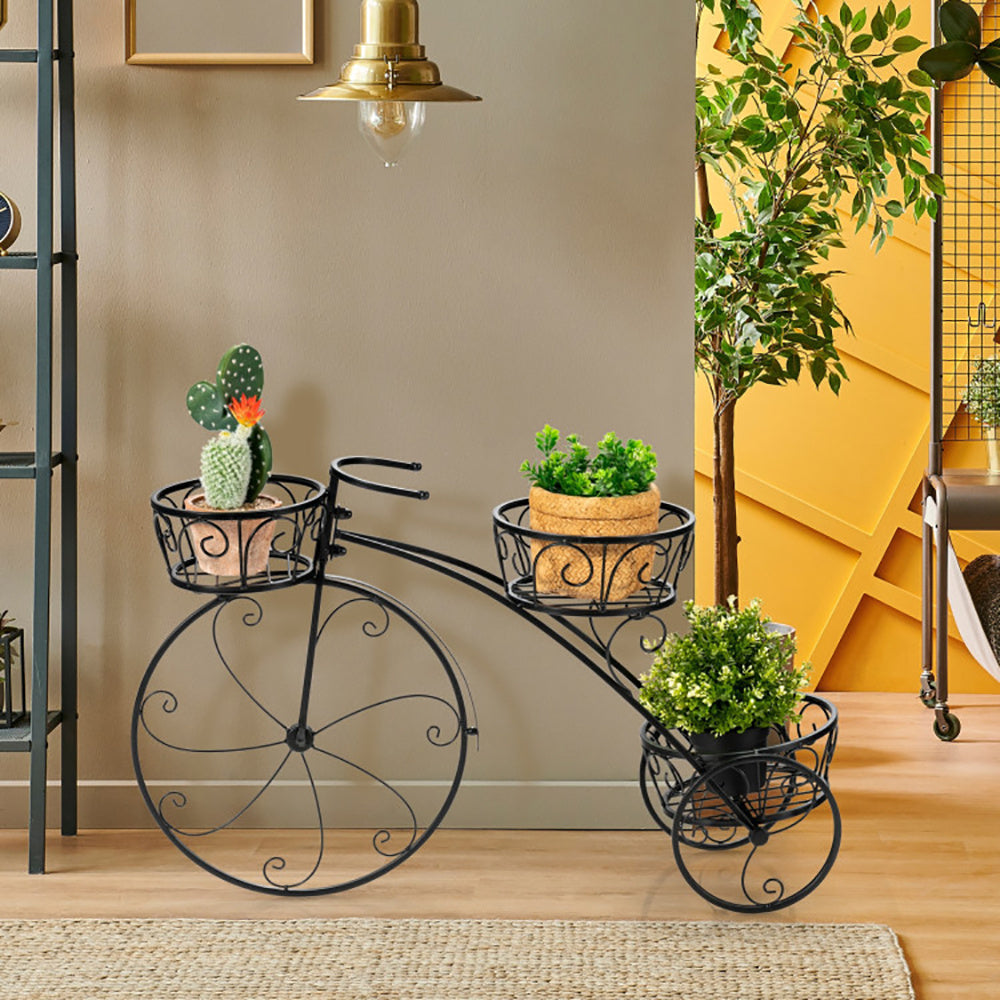Tricycle Plant Stand Flowerpot Cart Holder in Parisian Style