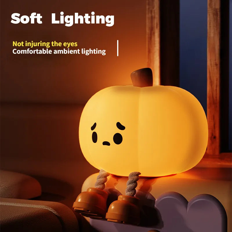 Home Decor Halloween Pumpkin Night Light Cute Soft Silicone Lamp