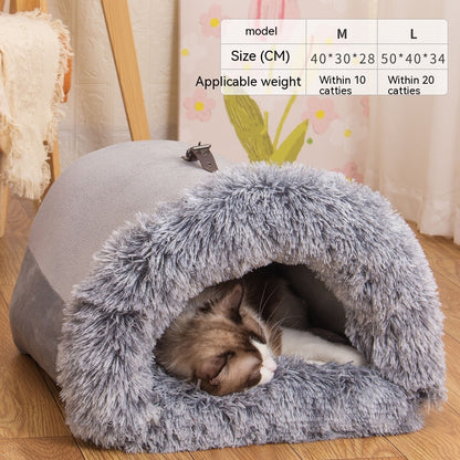 Cozy Portable Pet Nest – Warm & Moisture-Proof Bed for Dogs and Cats, Perfect for Autumn and Winter